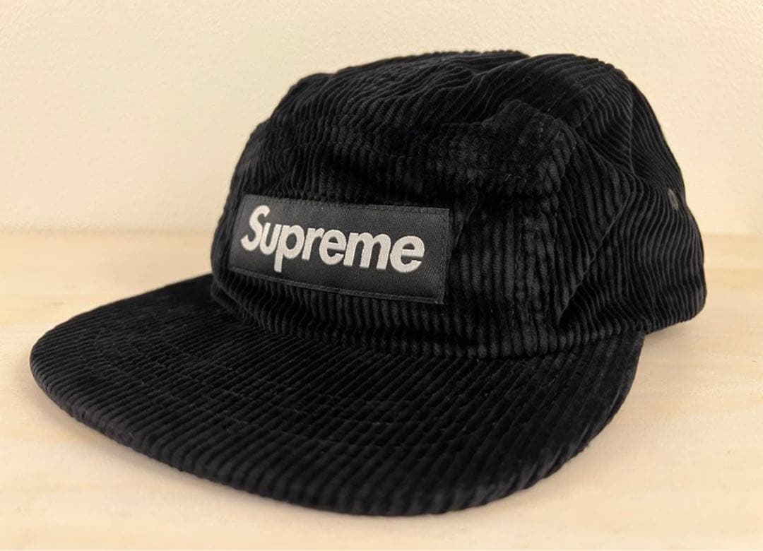 名作 Supreme Corduroy Camp Cap Black