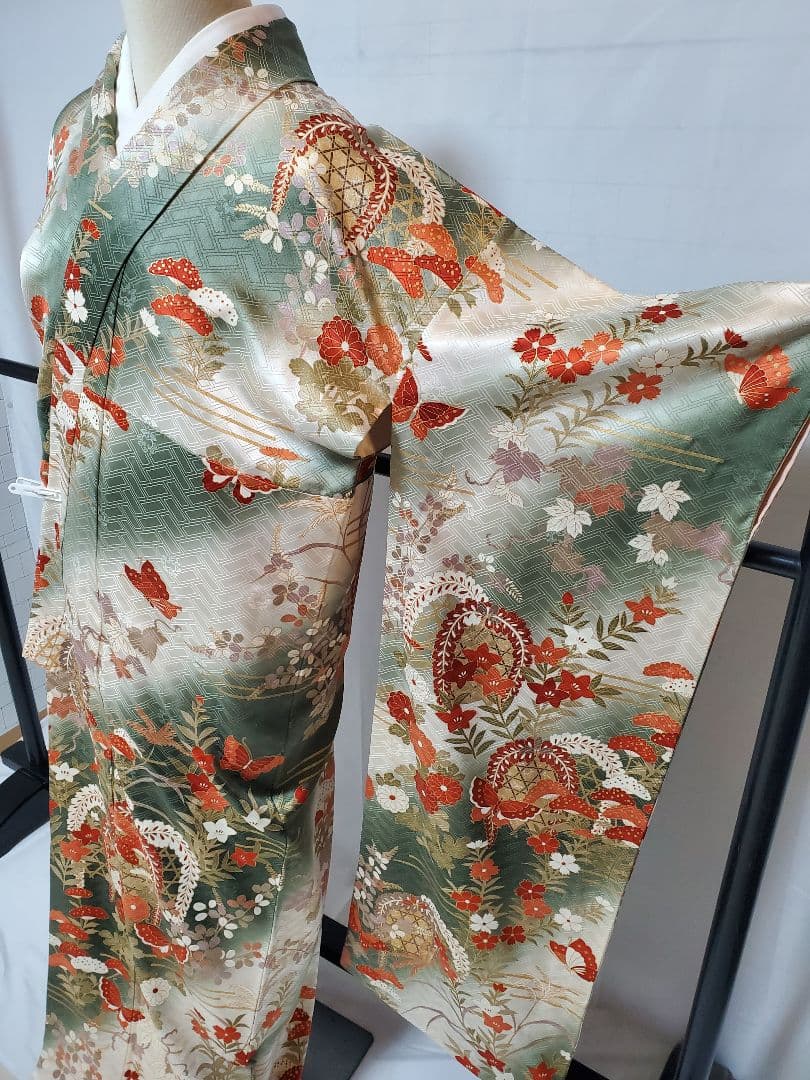 振袖　1395-43　作家物　高級正絹　成人式　友禅染　身丈154cm　在庫処分