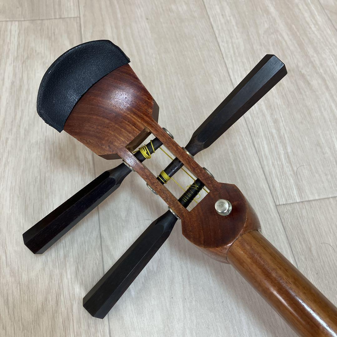 三味線 東さわり 中棹 鼈甲撥 長唄 地唄 ケース付き 美品 民謡 舞台