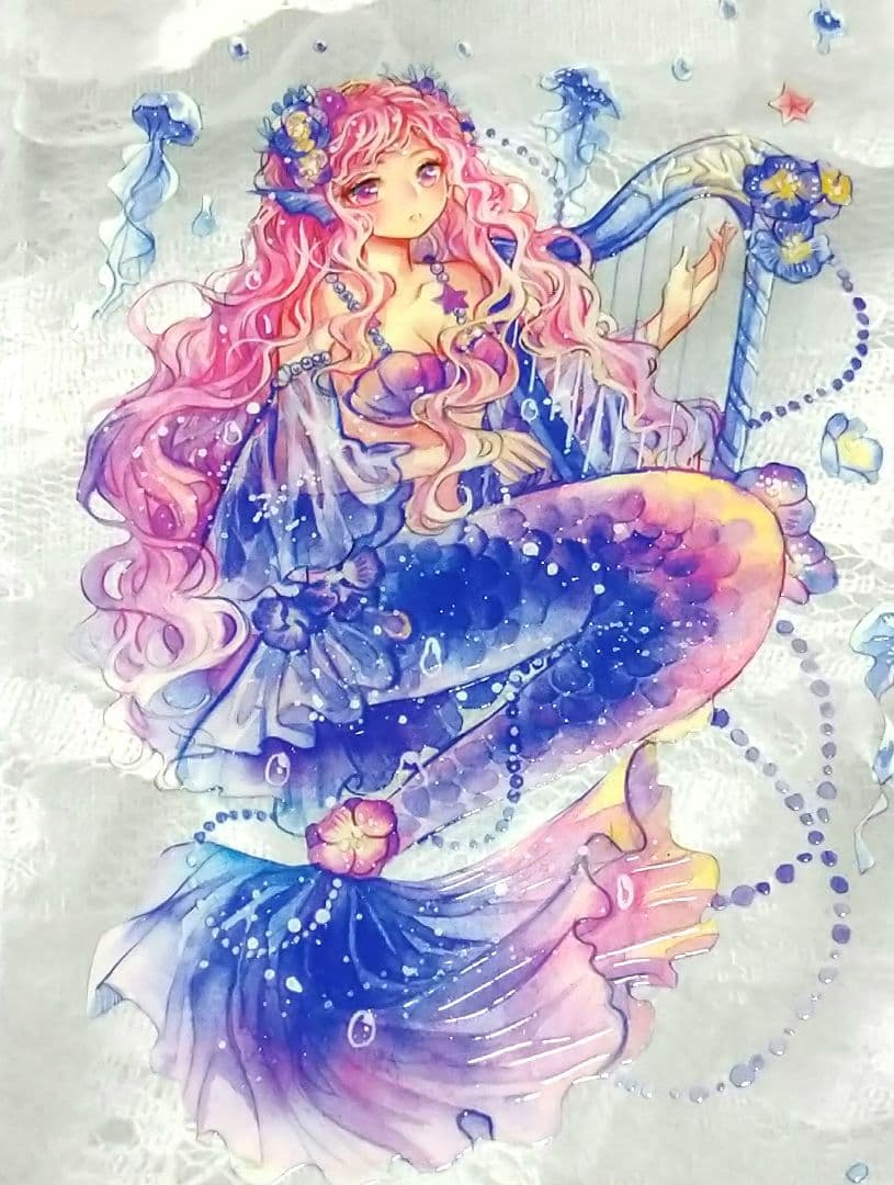 ✩再販✩J330＃海洋物語(水晶)李富贵切り売り海外人物マステ女の子人魚