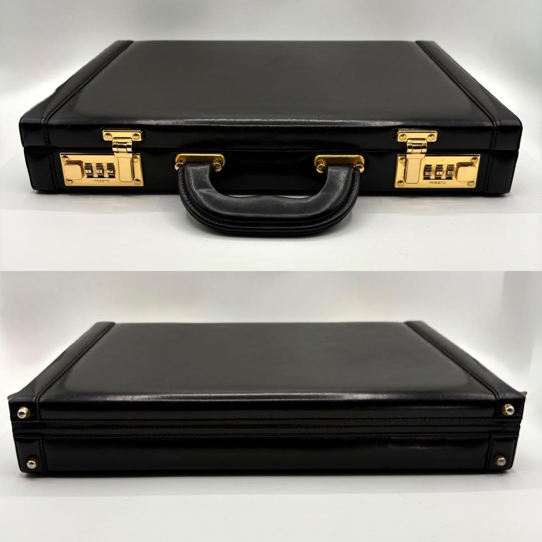 高級 オールレザー グッチ PRESTO ダイヤルロック アタッシュケース 黒