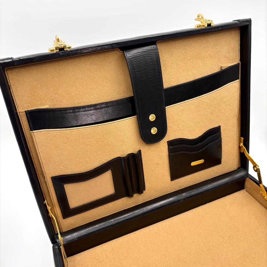 高級 オールレザー グッチ PRESTO ダイヤルロック アタッシュケース 黒