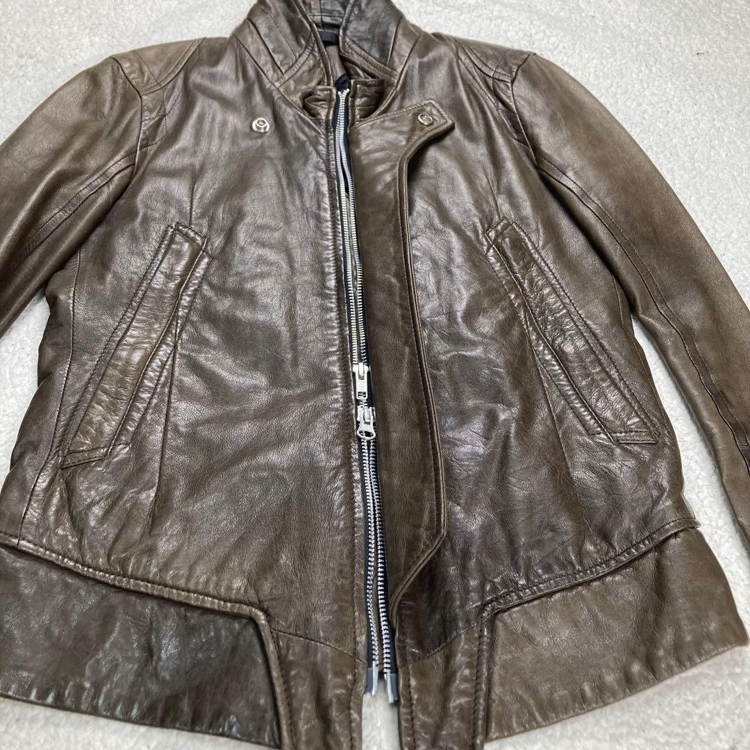 【レアカラー】EKAM ラムレザー シングルライダース 短丈 羊皮 軽量 Ｍ