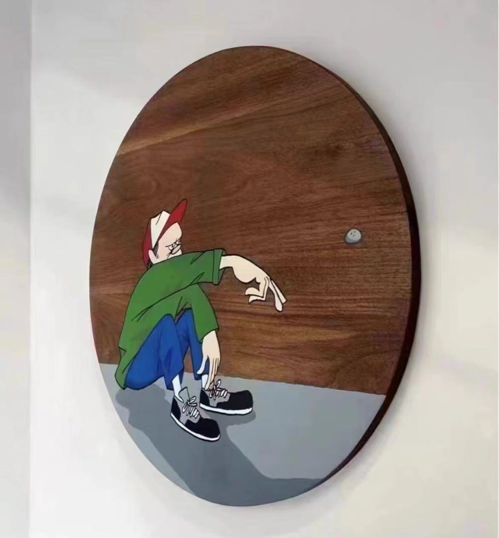 花井佑介（Yusuke Hanai） 木版画作品《THROW STONE》