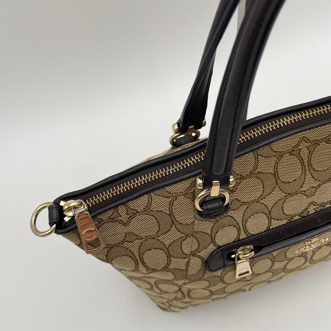 極美品✨保存袋付 コーチ 2way トート ショルダーバッグ キャンバス×レザー