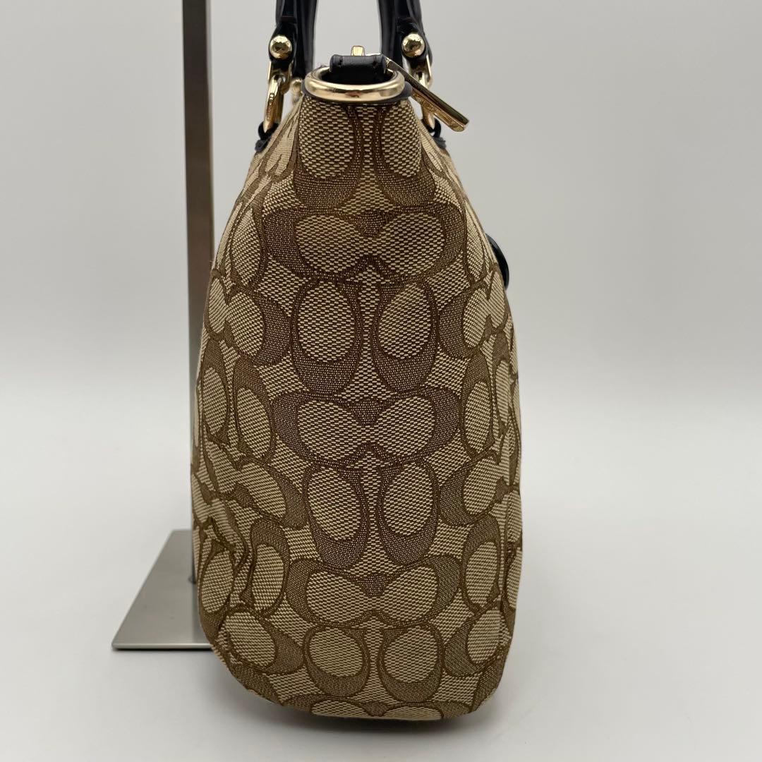 極美品✨保存袋付 コーチ 2way トート ショルダーバッグ キャンバス×レザー