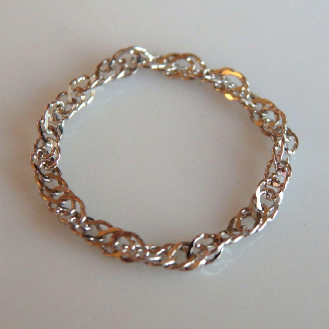 ☪︎る　プラチナリング　チェーンリング　スクリューチェーン　1.8㎜幅