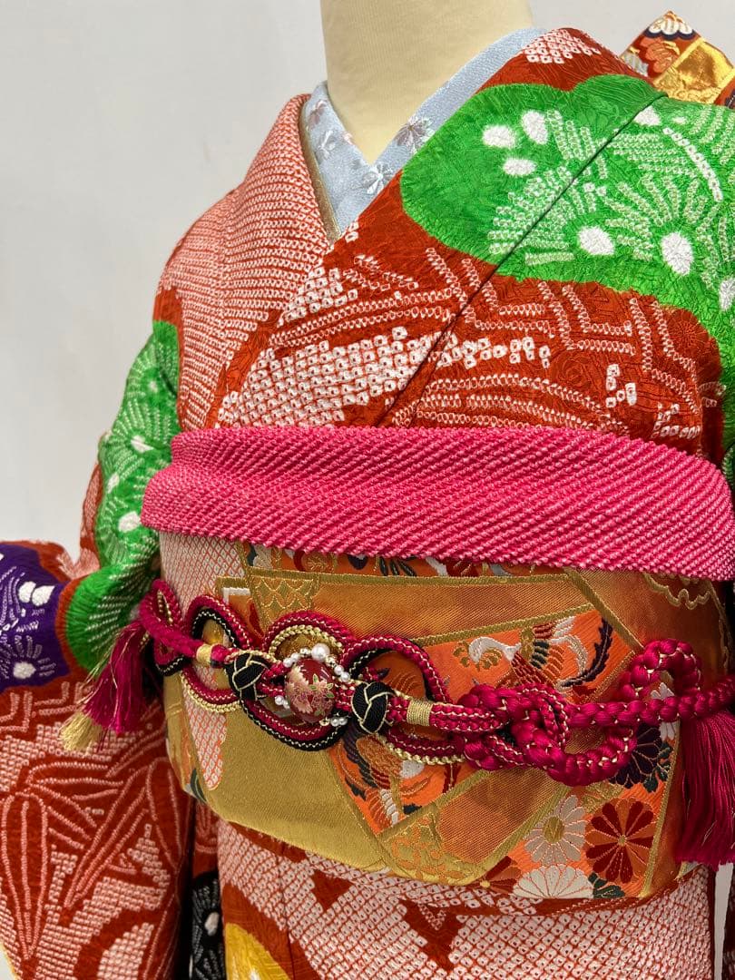 総絞り　振り袖　フルセット　別誂長襦袢付　成人式　豪華　612