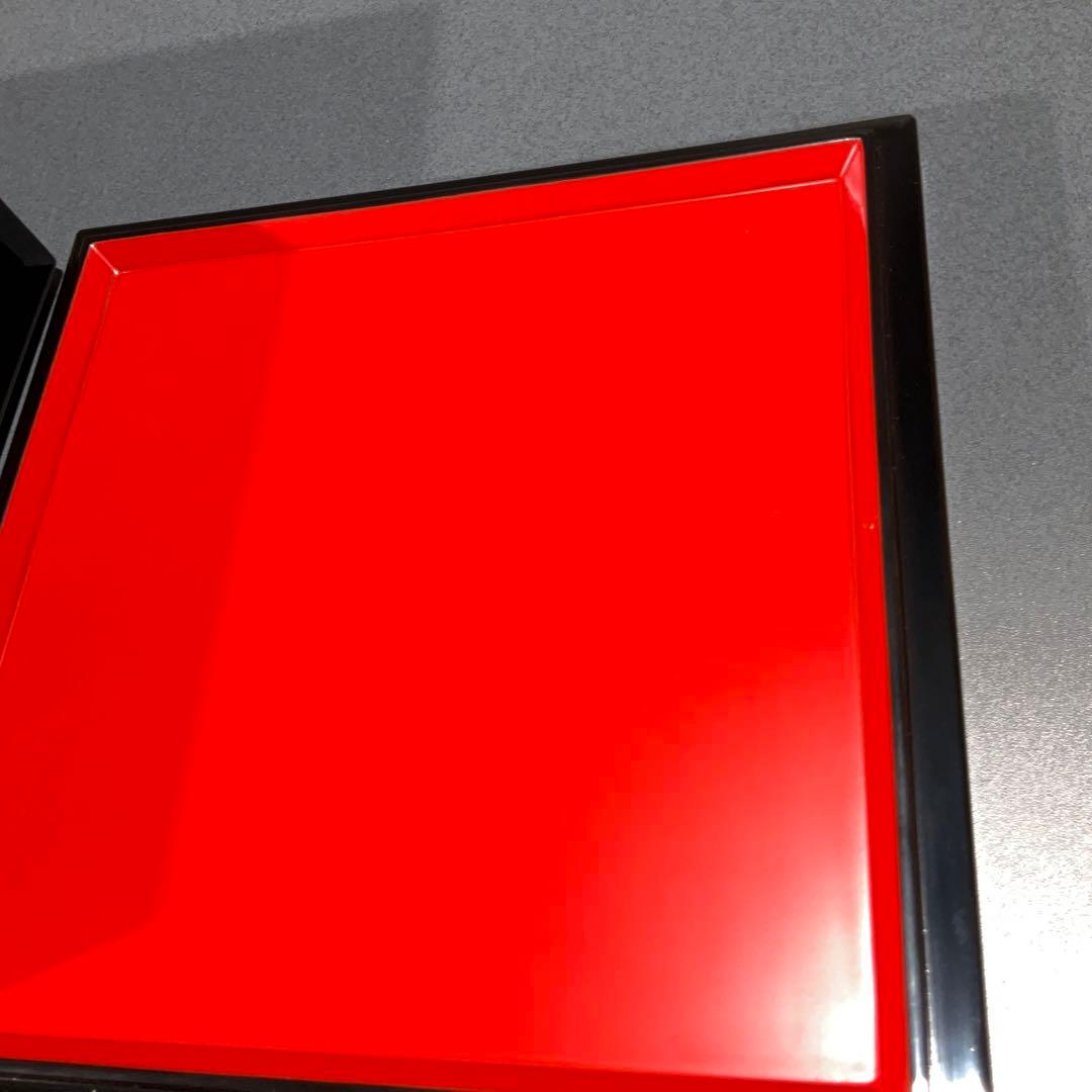 沈金蒔絵　千羽鶴　三段重　黒漆　共箱　三谷吾一　輪島　R0845て