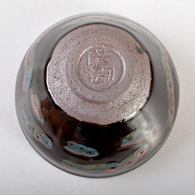 中国　南宋　油滴　曜変天目茶碗　在銘　C　6455