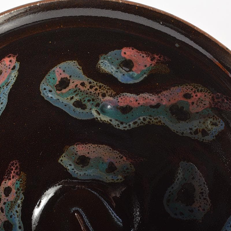 中国　南宋　油滴　曜変天目茶碗　在銘　C　6455