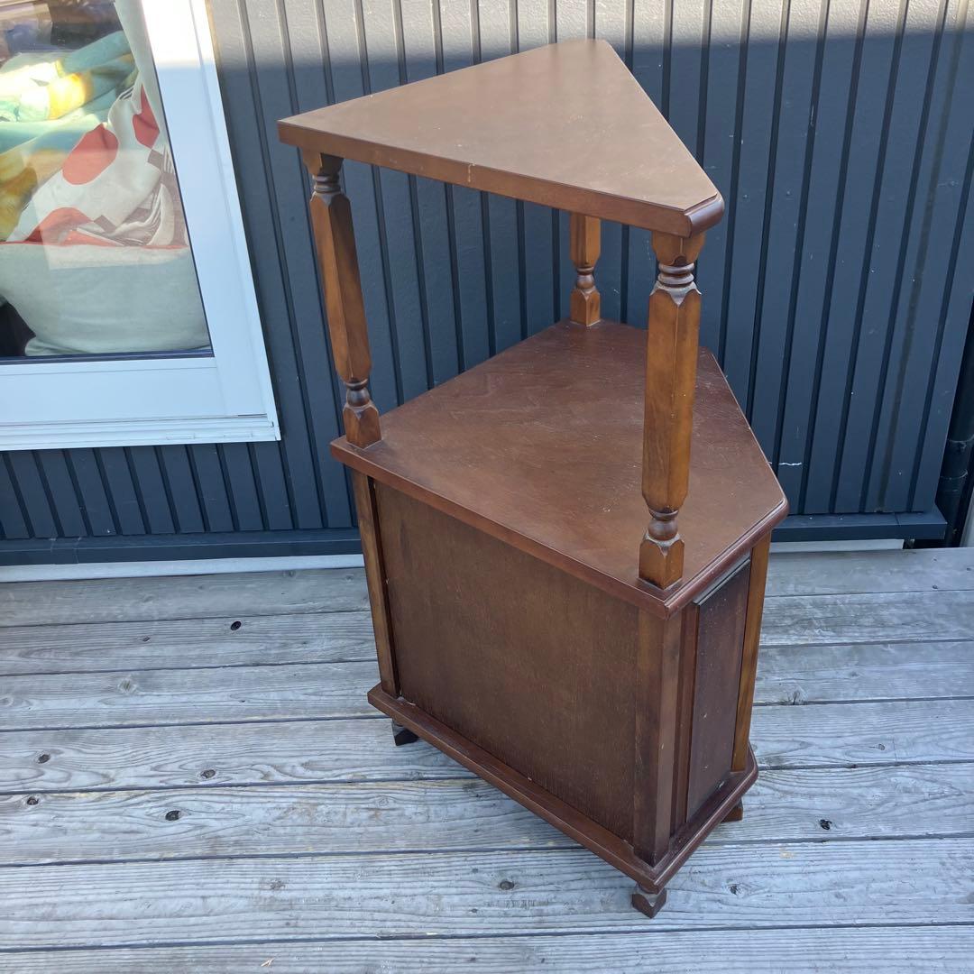 昭和レトロ 木製コールキャビネット コーナーラック 飾り棚 インテリア 古家具