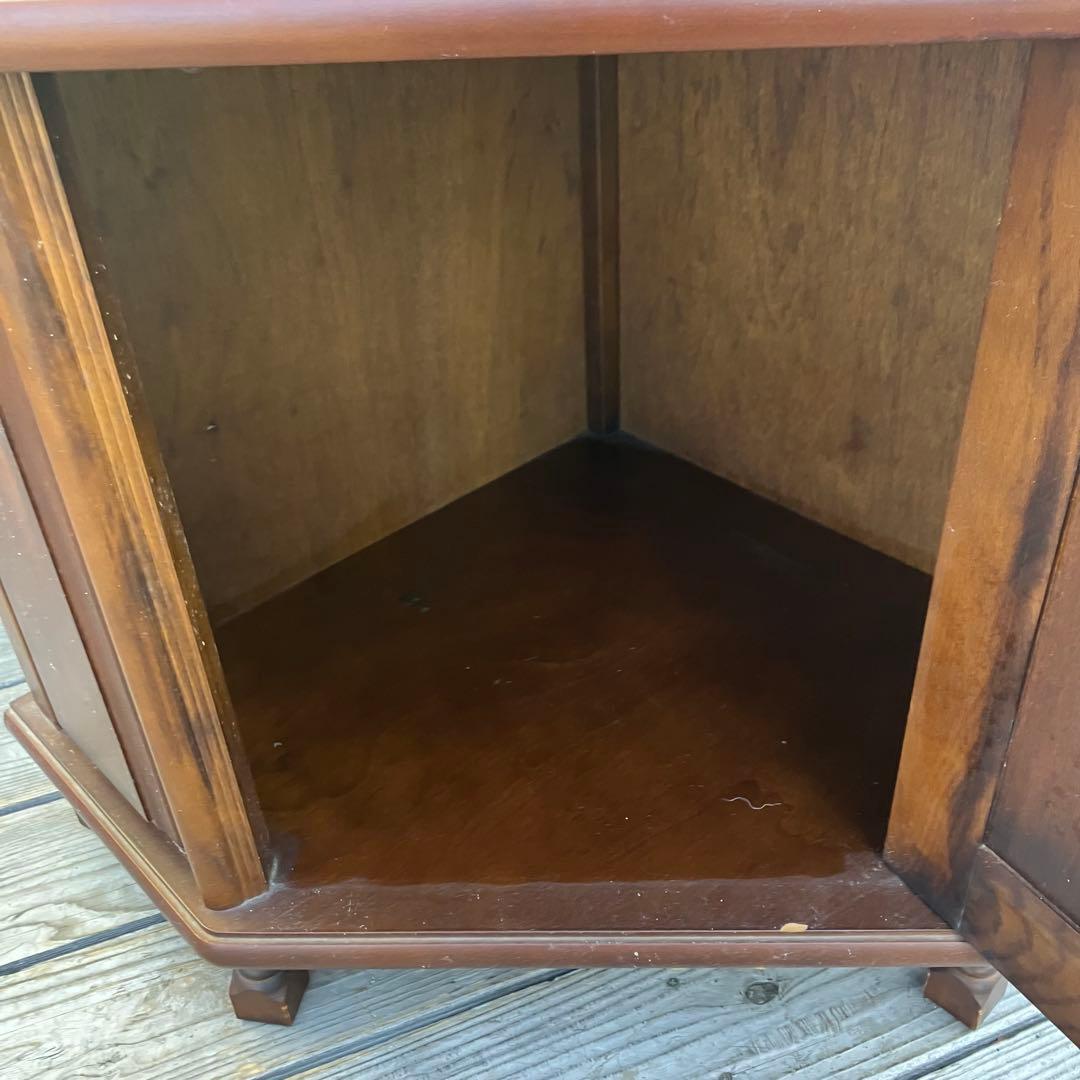 昭和レトロ 木製コールキャビネット コーナーラック 飾り棚 インテリア 古家具