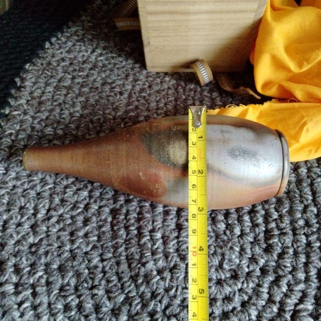 美しい備前焼花瓶 盧山窯【武用君彦作】共箱　とっても不思議な花瓶です