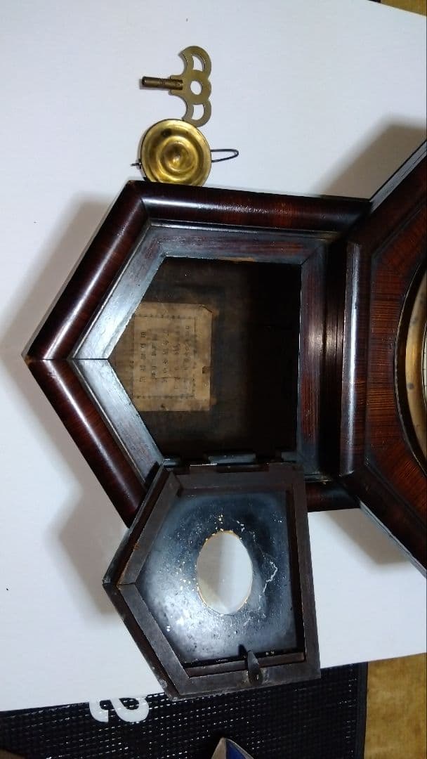 レトロ　MEIJI CLOCK 八角時計　柱時計　ボンボン時計　明治時計