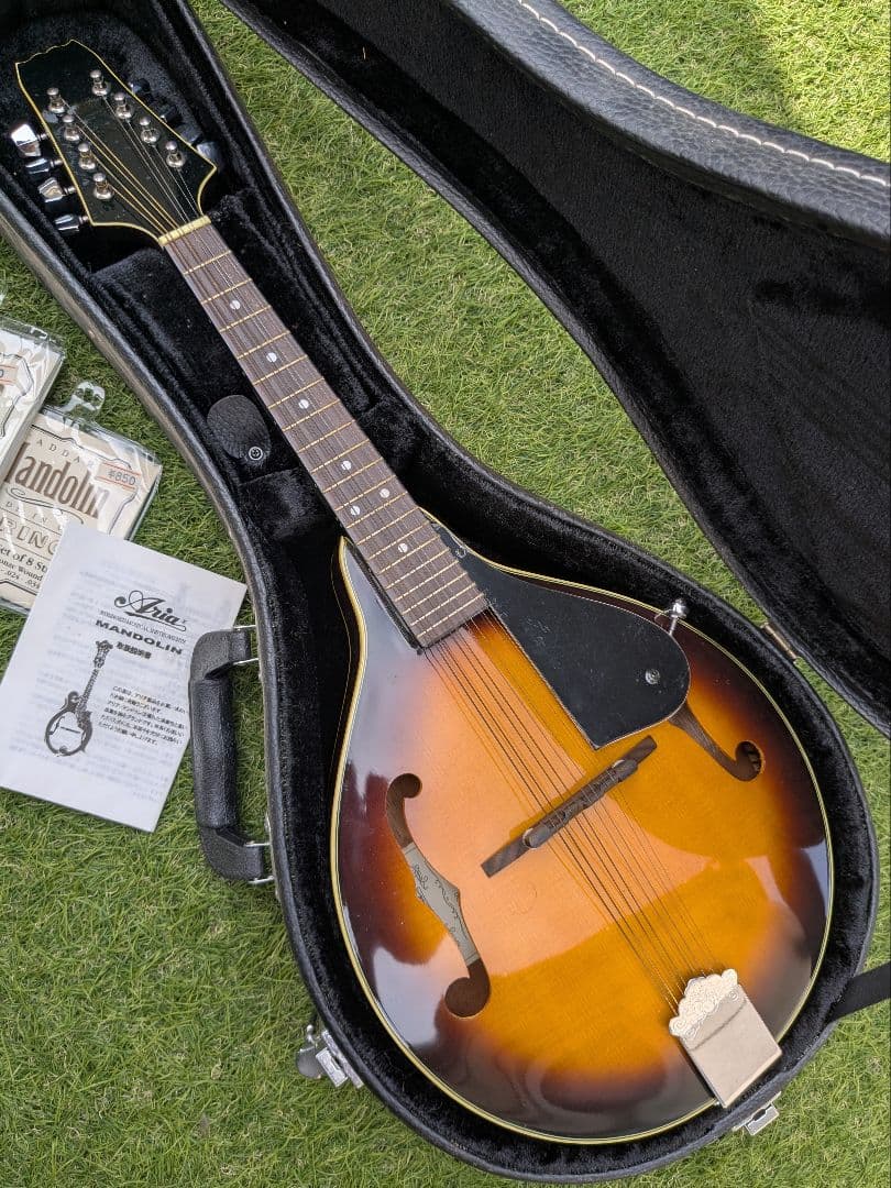 美品 Aria AM-200 フラットマンドリン バードケース付属品多数 アリア