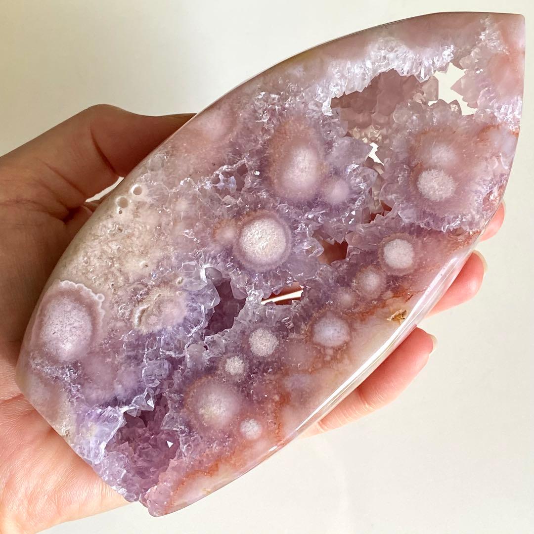 ★★★破格大特価【 高品質 ピンクアメジスト フラワーアゲートドゥルージー