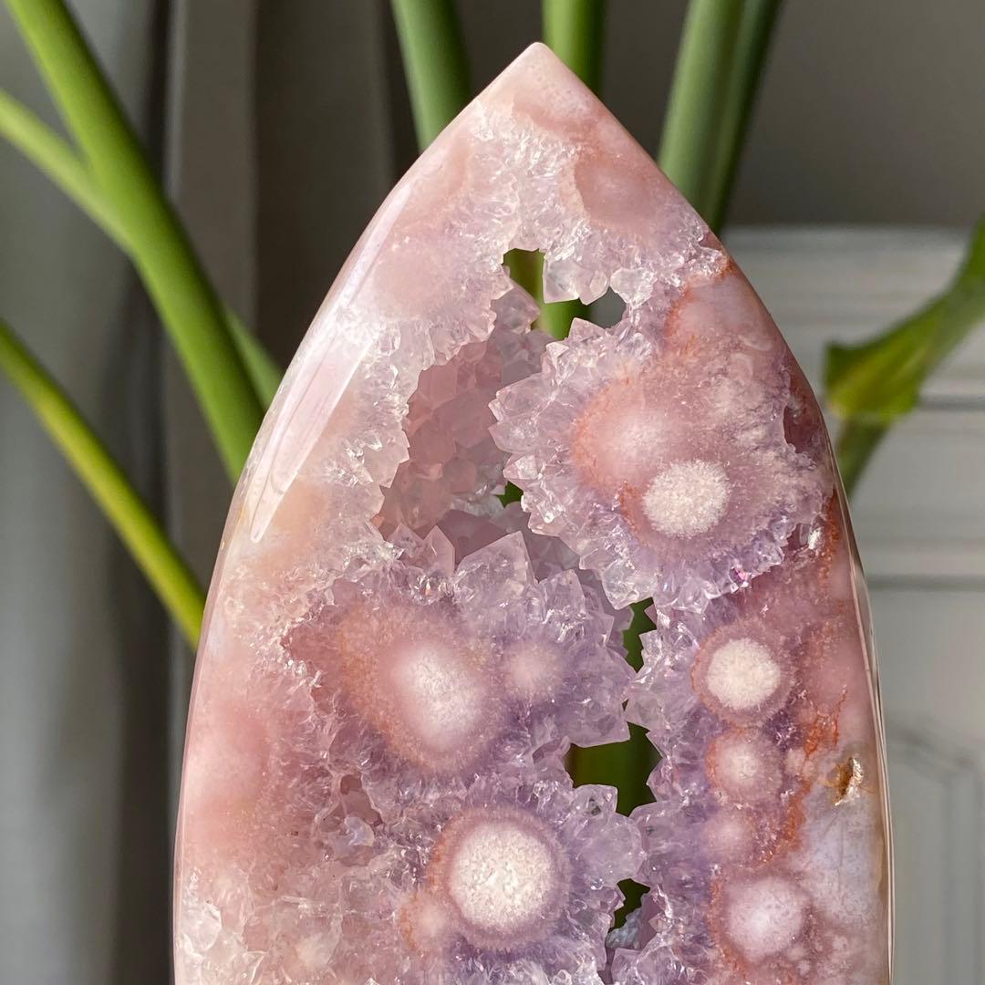 ★★★破格大特価【 高品質 ピンクアメジスト フラワーアゲートドゥルージー