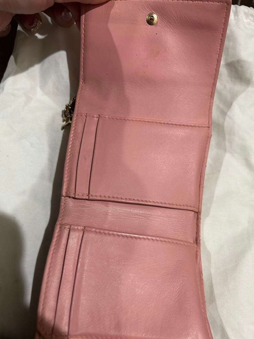 Dior ピンク 三つ折り財布