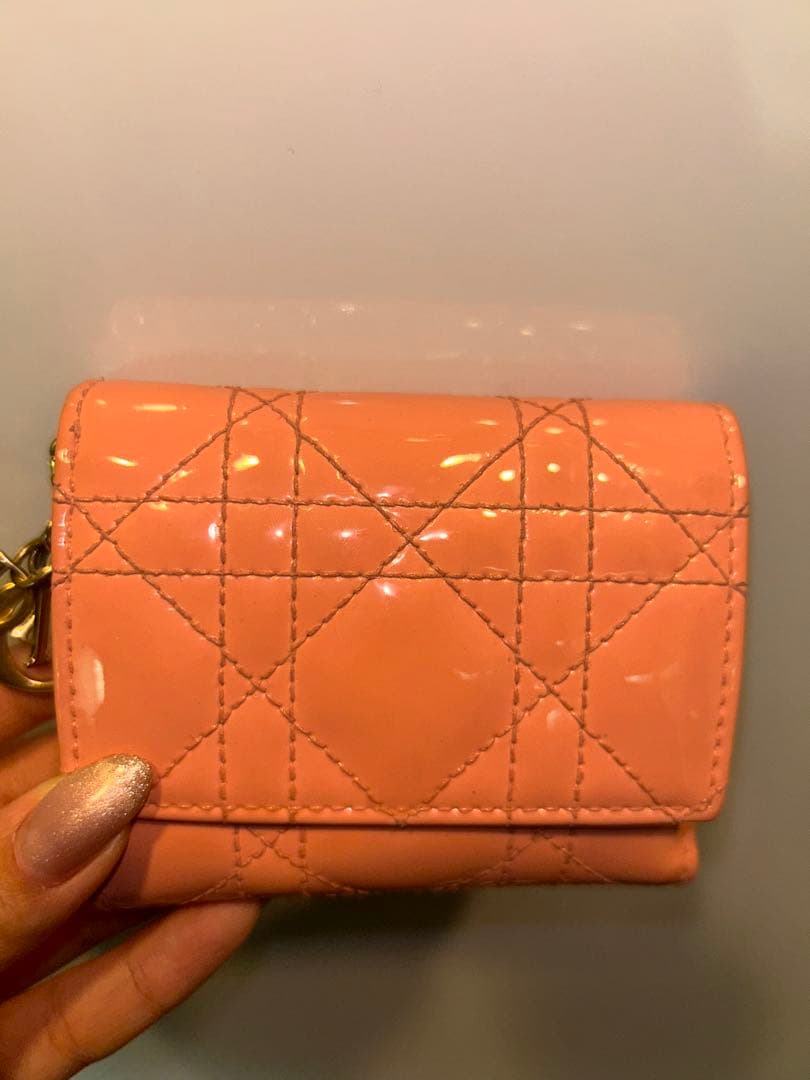 Dior ピンク 三つ折り財布