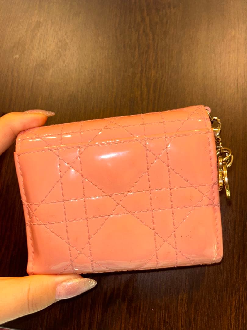 Dior ピンク 三つ折り財布