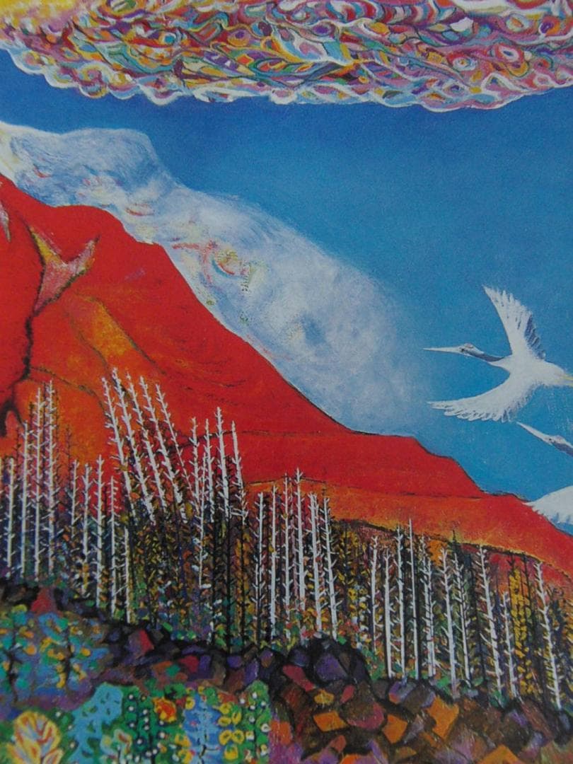 三輪孝一、【桜島ライブ】、希少な額装用画集より、新品額装付、状態良好