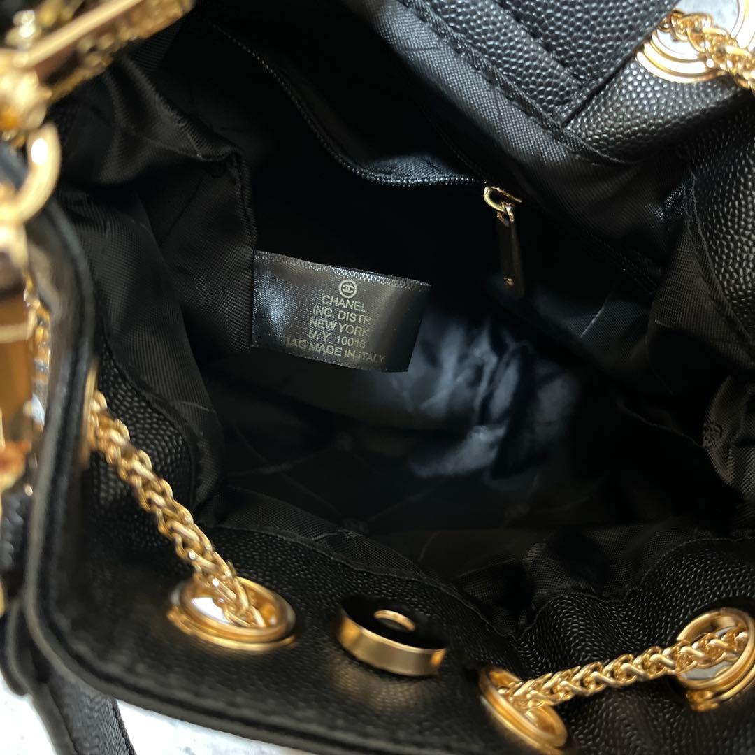 【新品未使用】シャネルブラック キルティング 巾着チェーンショルダーバッグ