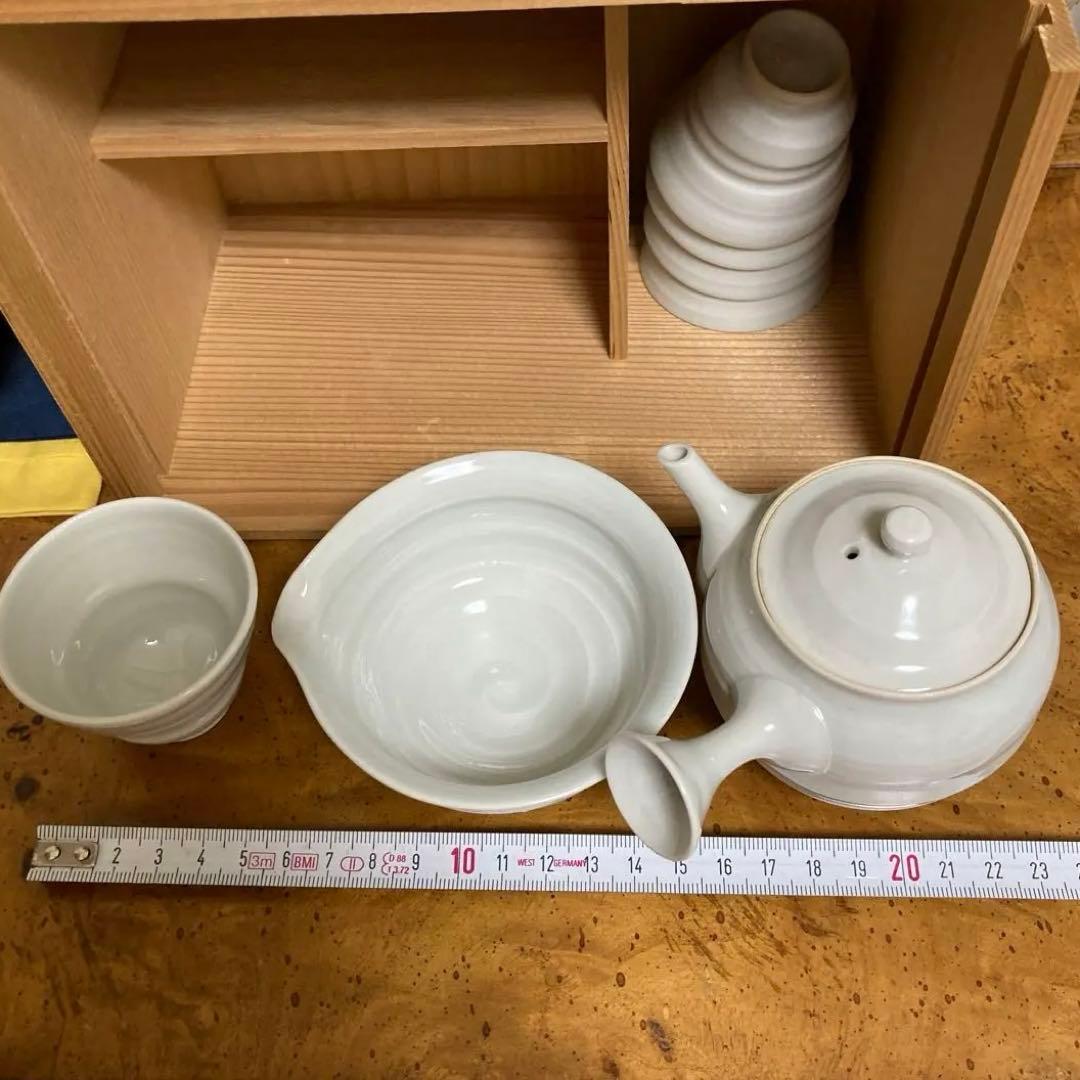 【在銘】人間国宝　朴世琦　奇泉窯　小さな煎茶器セット　玉露　作家物　共箱　共布