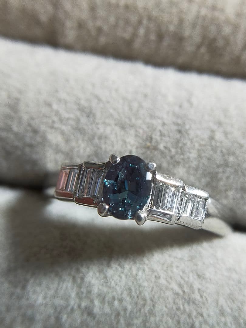 鑑別付き 三越 大粒 アレキサンドライト 0.44ct プラチナリング 指輪