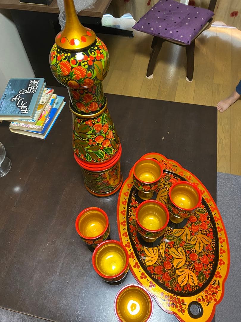 ロシア製木製飲料サーバーセット