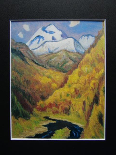 鈴木良三、【羅臼岳】、希少な画集より、新品高級額・額装付