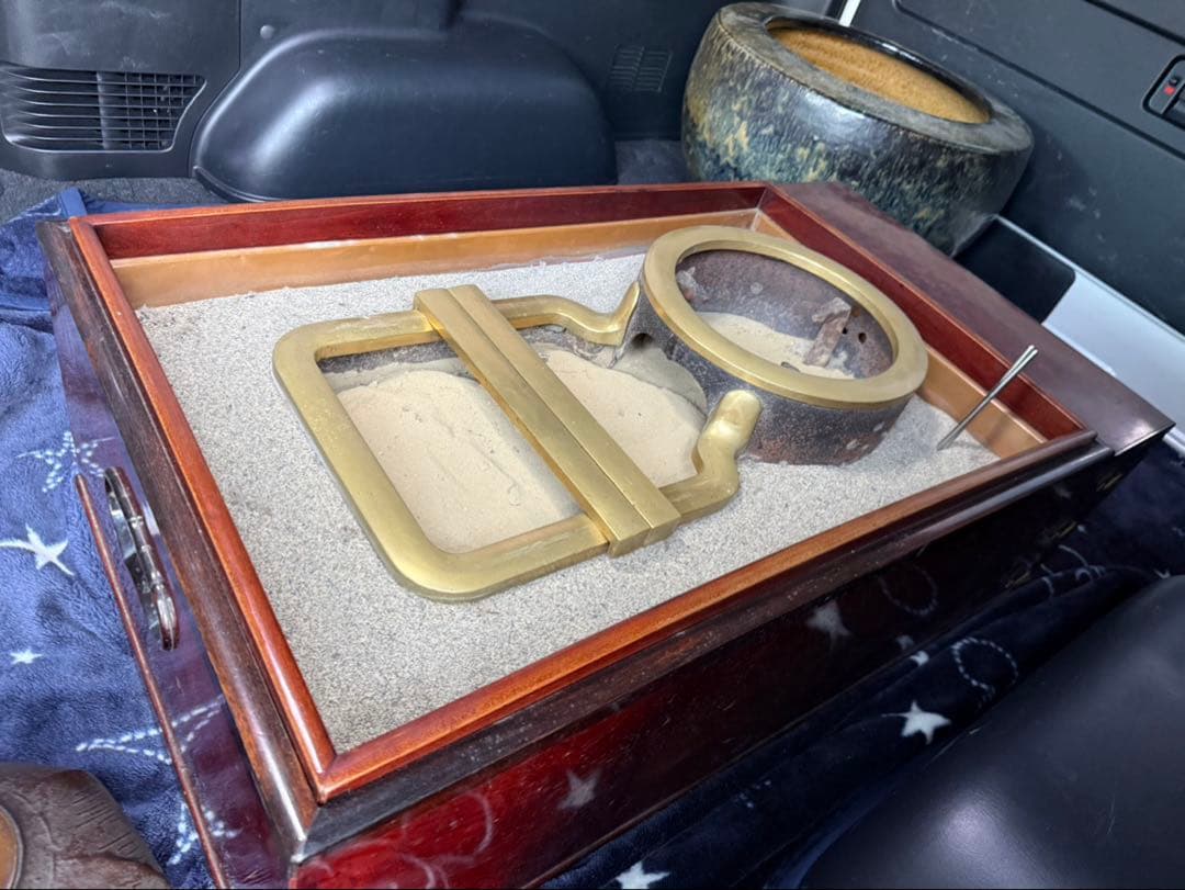 【特大・極美品】高級長火鉢 一式　横幅130cm 鉄瓶/灰/五徳/火箸 完備