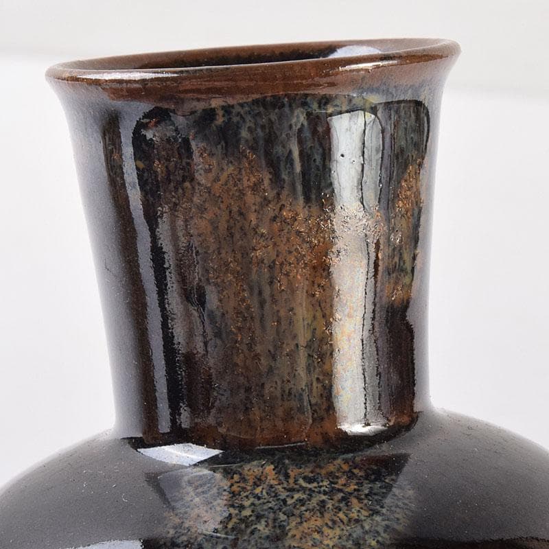 茶道具　京焼　平安　万代喜山造　鶴首茶入　仕覆付　共箱　V　6942