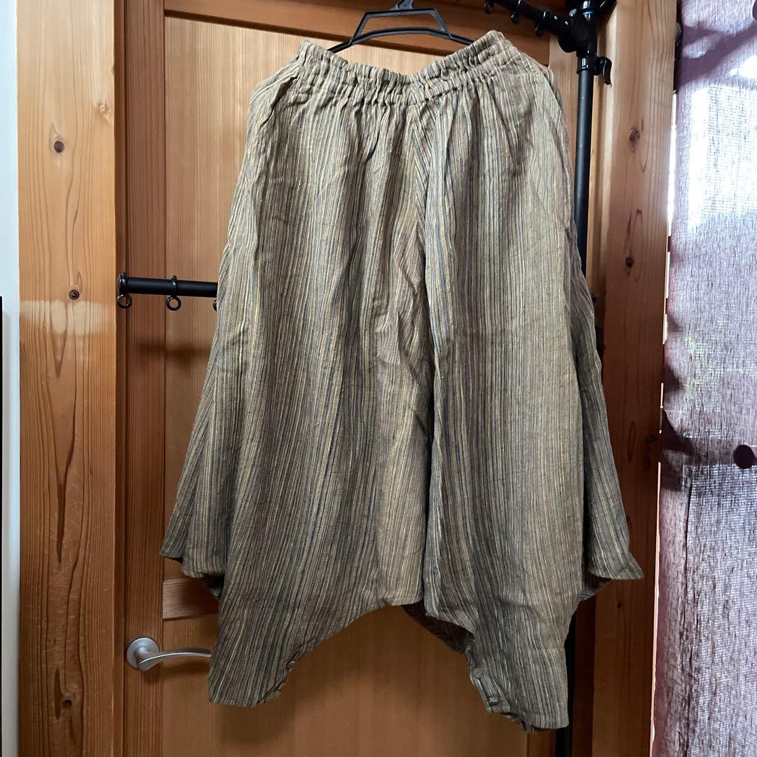 うさとの服　ストライプスカート風サルエルパンツ