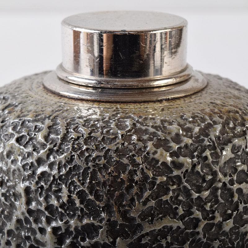 茶道具　備前焼　青備前　森陶岳造　茶壷　共箱　V　R8405