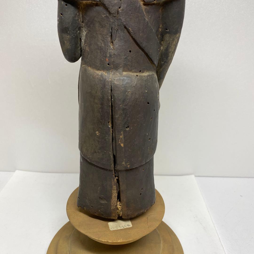 古代　江戸前期以前　木彫観音像　高さ約43㎝　トヒカカ　東さ8-0107☆2F