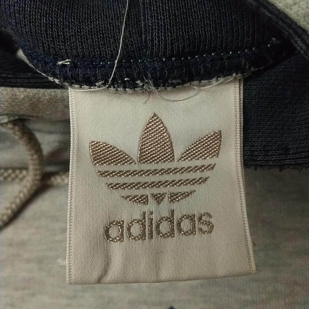 希少☆90s デサント製 アディダス 刺繍 アームロゴ パーカー L～O