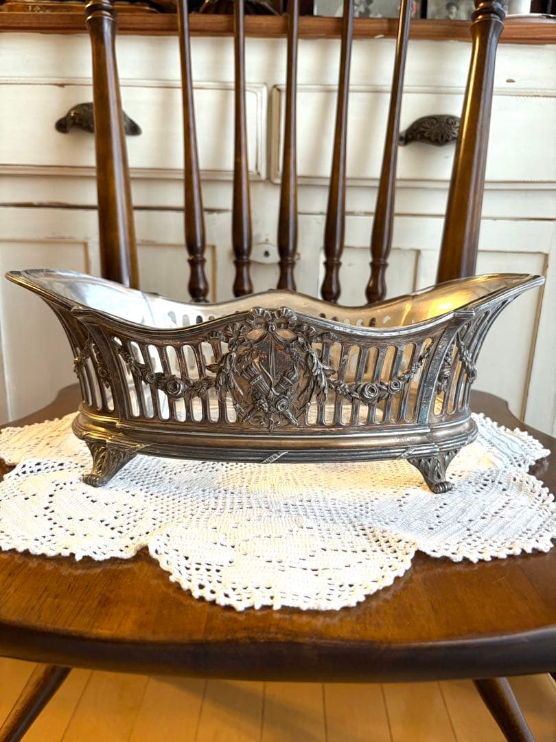 ♡ フランスアンティーク　ジャルディニエール　ローズガーランド　リボン　オルモル