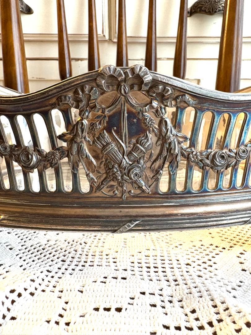 ♡ フランスアンティーク　ジャルディニエール　ローズガーランド　リボン　オルモル