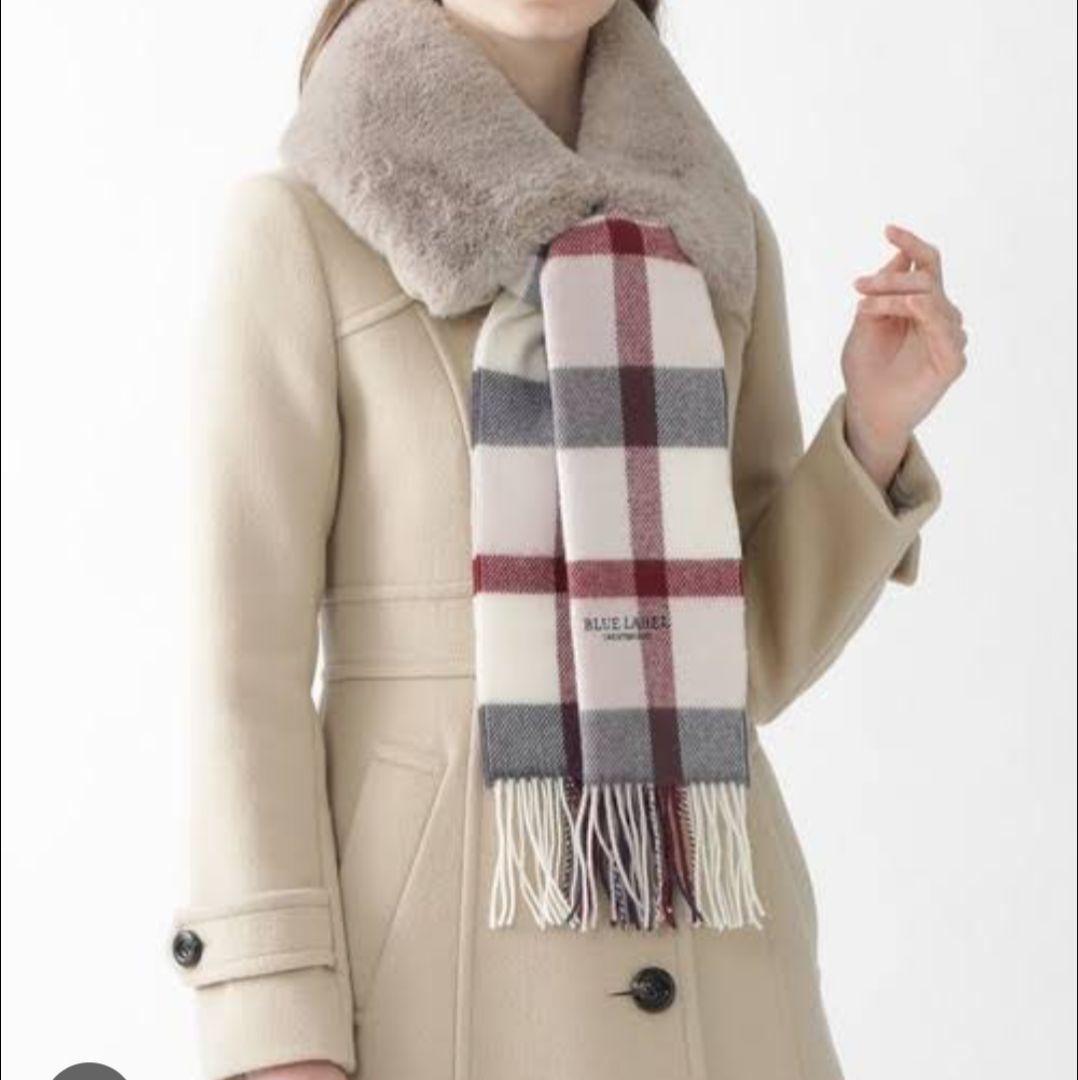 新品未使用タグ付　ブルーレーベルクレストブリッジ　ファー付マフラー