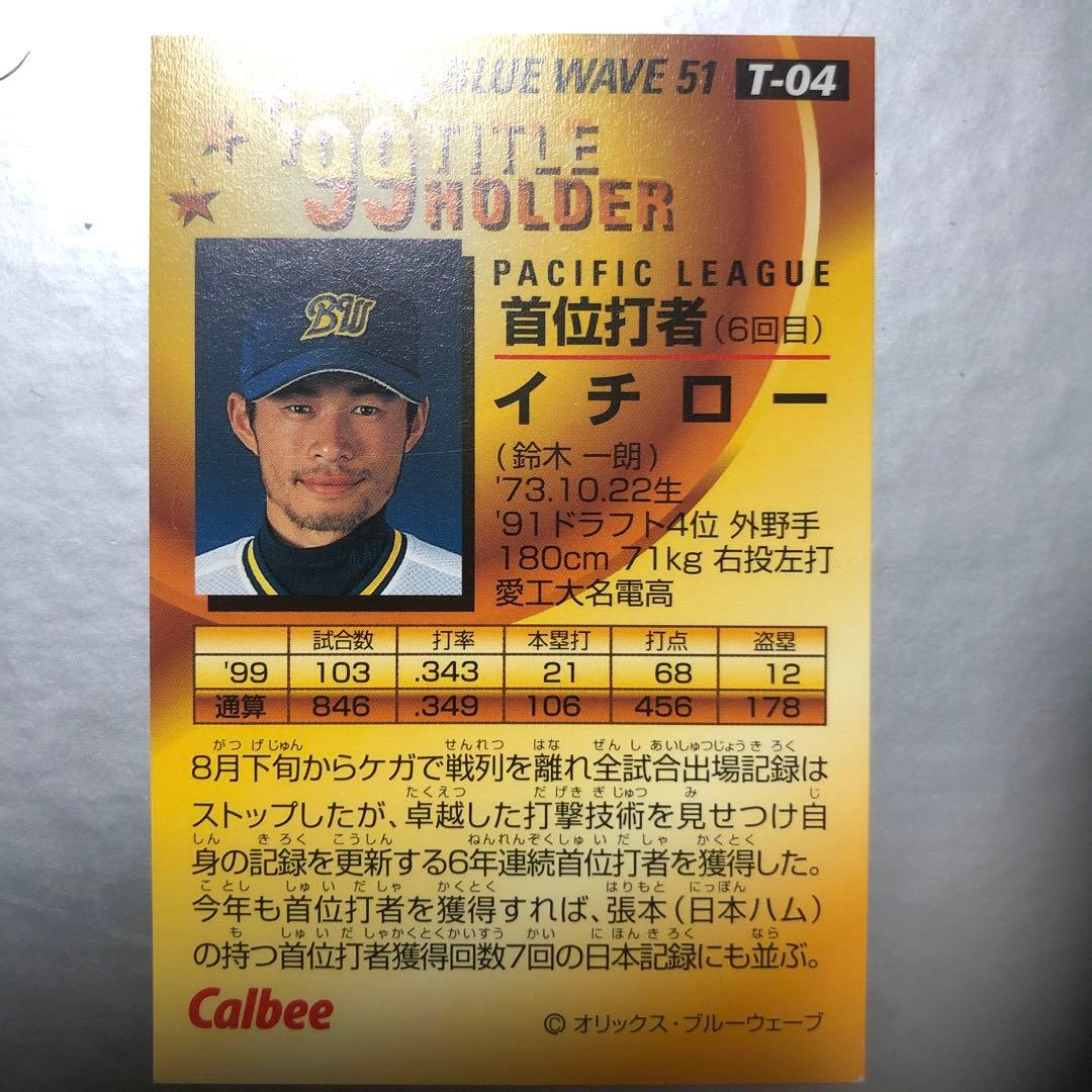 プロ野球　新品イチローカード　99年タイトルホルダー限定