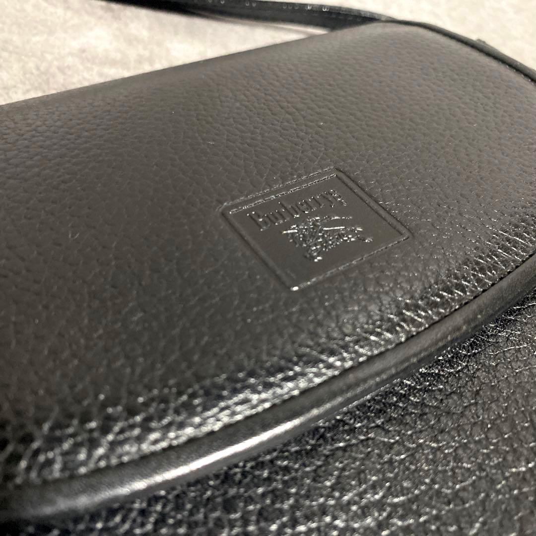 ✨極美品✨Burberrysブラックオールレザーショルダーバッグ　ノバチェック