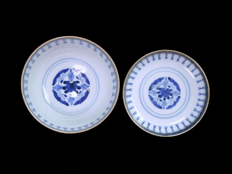 古伊万里　金襴手　鳳凰に牡丹の図　蓋茶碗　C002AS-fbrf