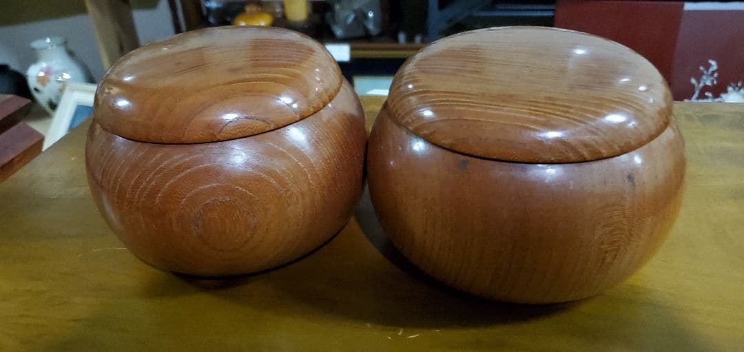 天然銘木碁器 碁筒 けやき