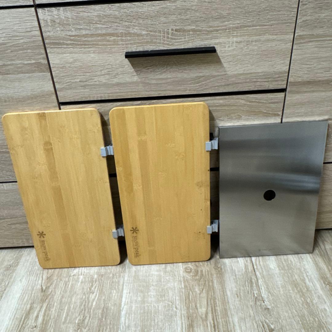 スノーピーク　スライドトップハーフ竹　２枚 ステンレストレー １枚