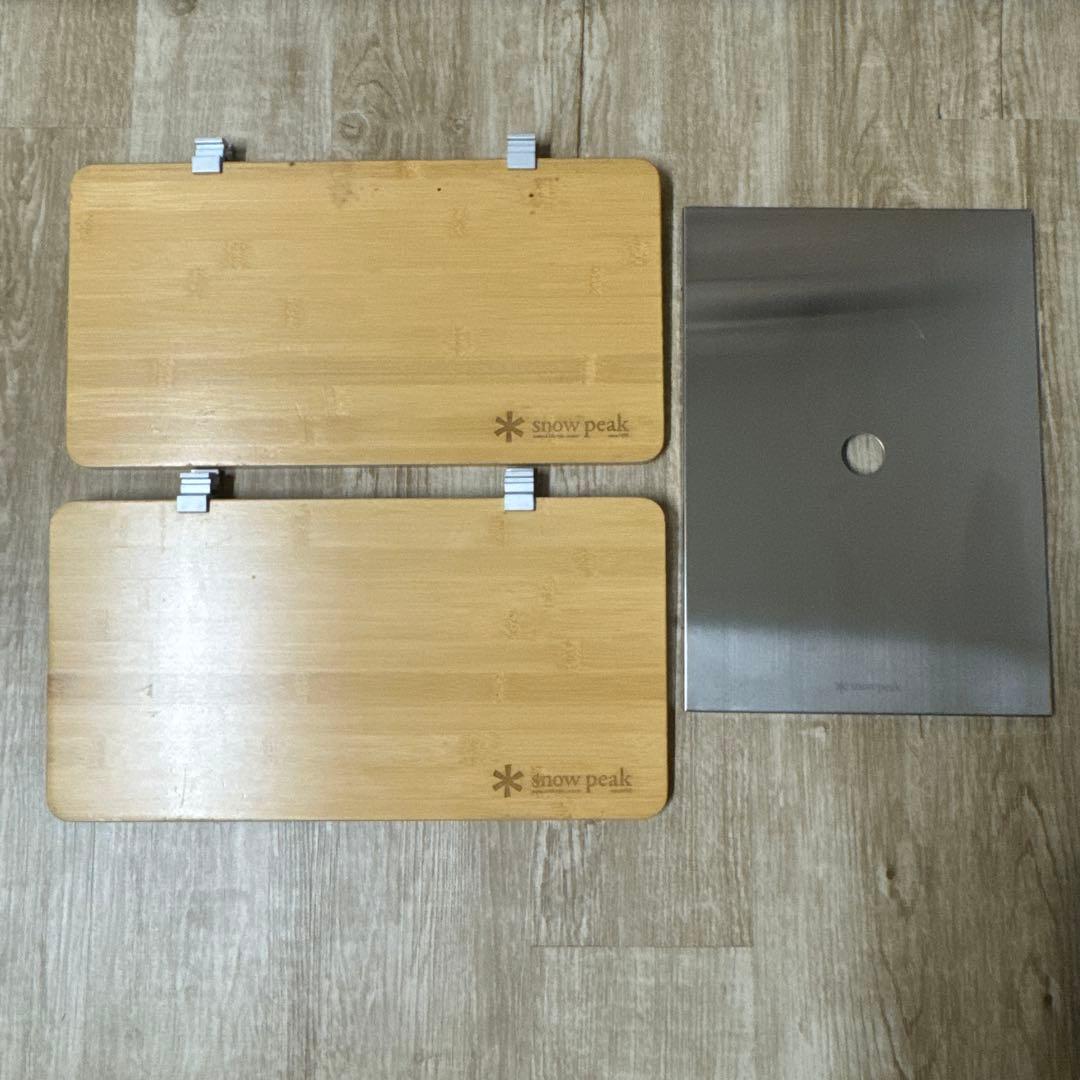 スノーピーク　スライドトップハーフ竹　２枚 ステンレストレー １枚