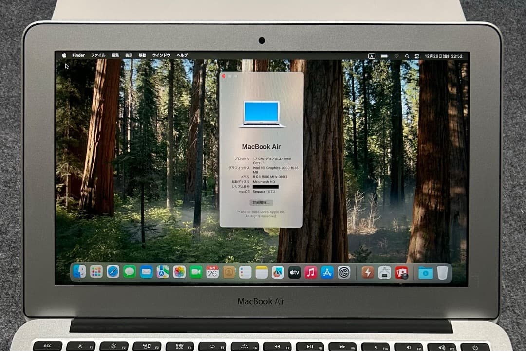 MacBook Air i7 8Gb 11インチ 新品1TbSSD 傷無し極上品