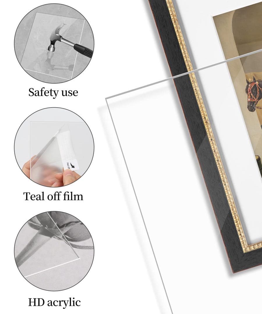 写真フレーム木目 壁掛け 卓上 ディスプレイ（28×23×1.5cm）