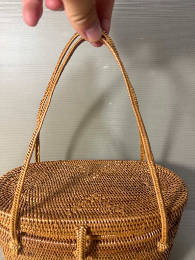 2364  アタバッグ　カゴバッグ　かごバッグ　バリ島　楕円形　未使用