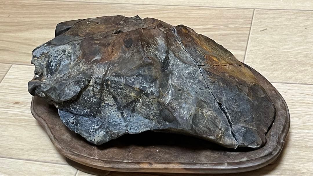 天然石 水石 陶器台座付き 約30cm